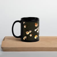 Image 2 of Sushi Cat in Space - Black Glossy Mug - 2 Size Options