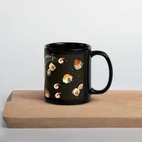 Image 3 of Sushi Cat in Space - Black Glossy Mug - 2 Size Options