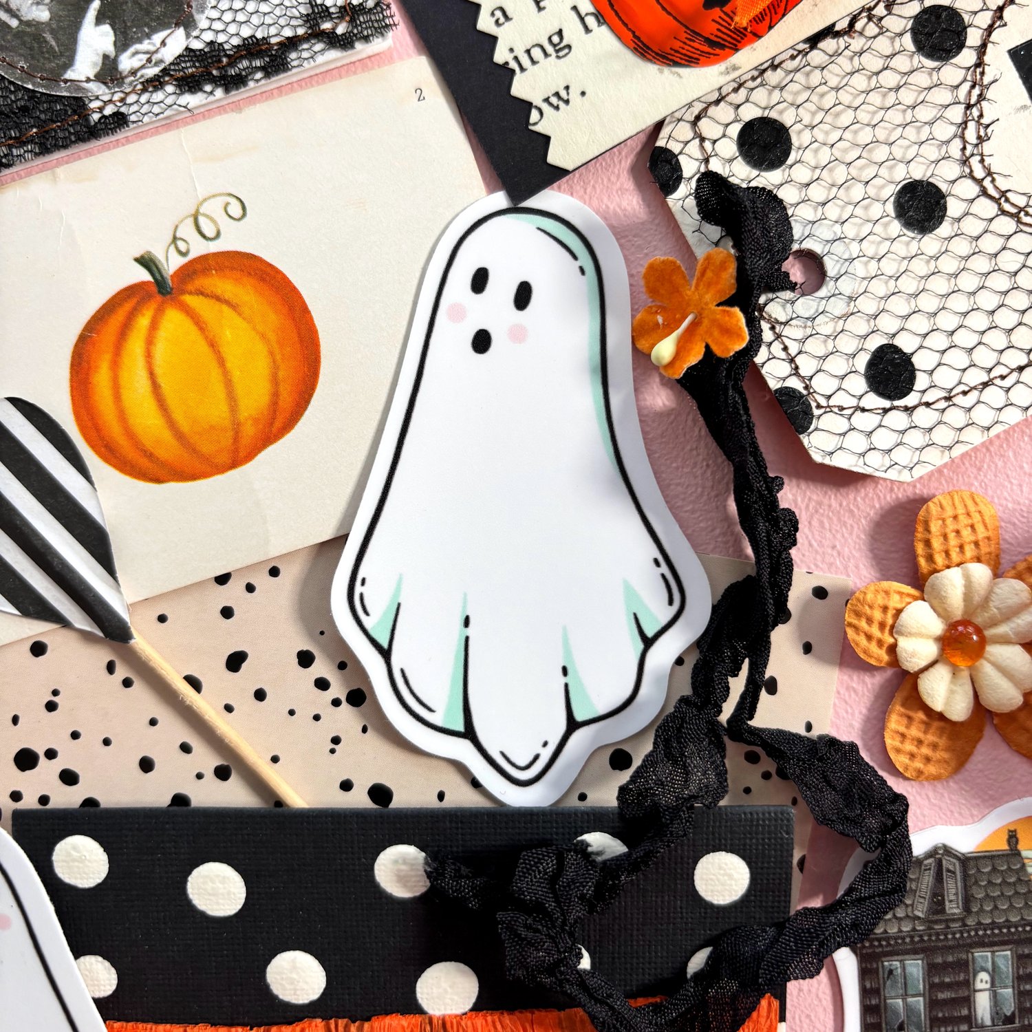 Image of Ghosties sticker set (pink & blue) 