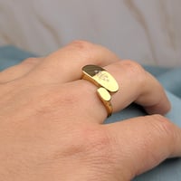 Image 4 of Glowing light Bahá’í ring with ringstone symbol Stainless Steel