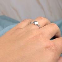 Image 3 of 9 pointed star Bahá'í stackable sterling silver Ring