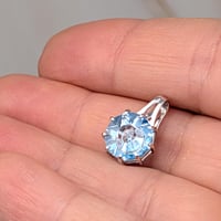Image 5 of Sky blue Topaz and Apatite silver 9 pointed Star KaleidosCut Lehrer - Baha'i ring & pendant