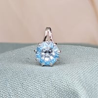 Image 4 of Sky blue Topaz and Apatite silver 9 pointed Star KaleidosCut Lehrer - Baha'i ring & pendant