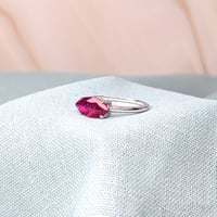 Image 2 of Coming together sterling silver Ringstone symbol Bahá'í Ruby ring