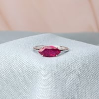 Image 3 of Coming together sterling silver Ringstone symbol Bahá'í Ruby ring