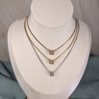 Image 3 of Cube multi symbol Bahá'í Necklace - Stainless Steel