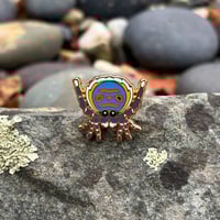 Image 1 of Tiny Enamel Pin - Peacock Jumping Spider