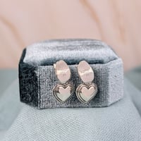 Image 4 of Hearts united Baha'i 9 pointed star sterling silver earrings