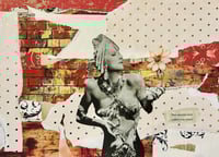 Image 1 of Crazy - 5x7 Matte Giclee Print - Vintage Collage -  Collage Quote 