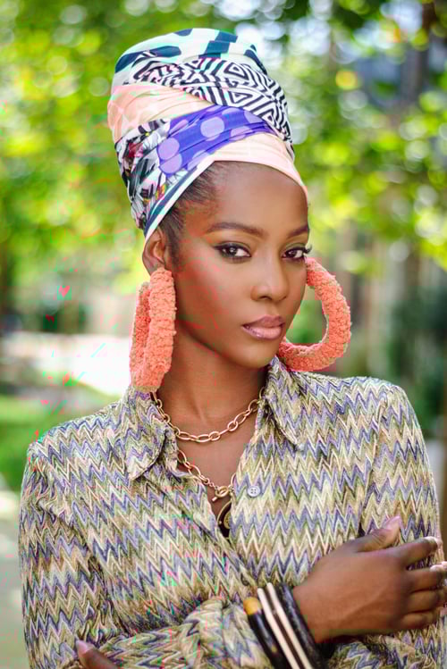 Image of Vintage Carmina Chevron Knit Blouse