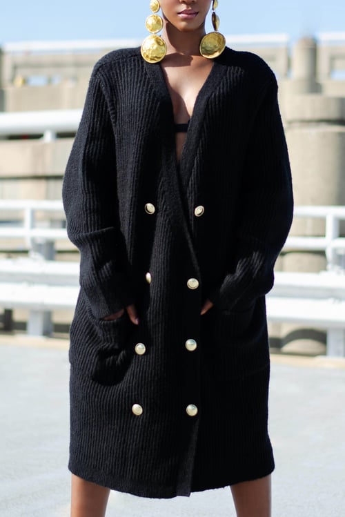 Image of Modern Yolande Double Breasted Sweater Dress