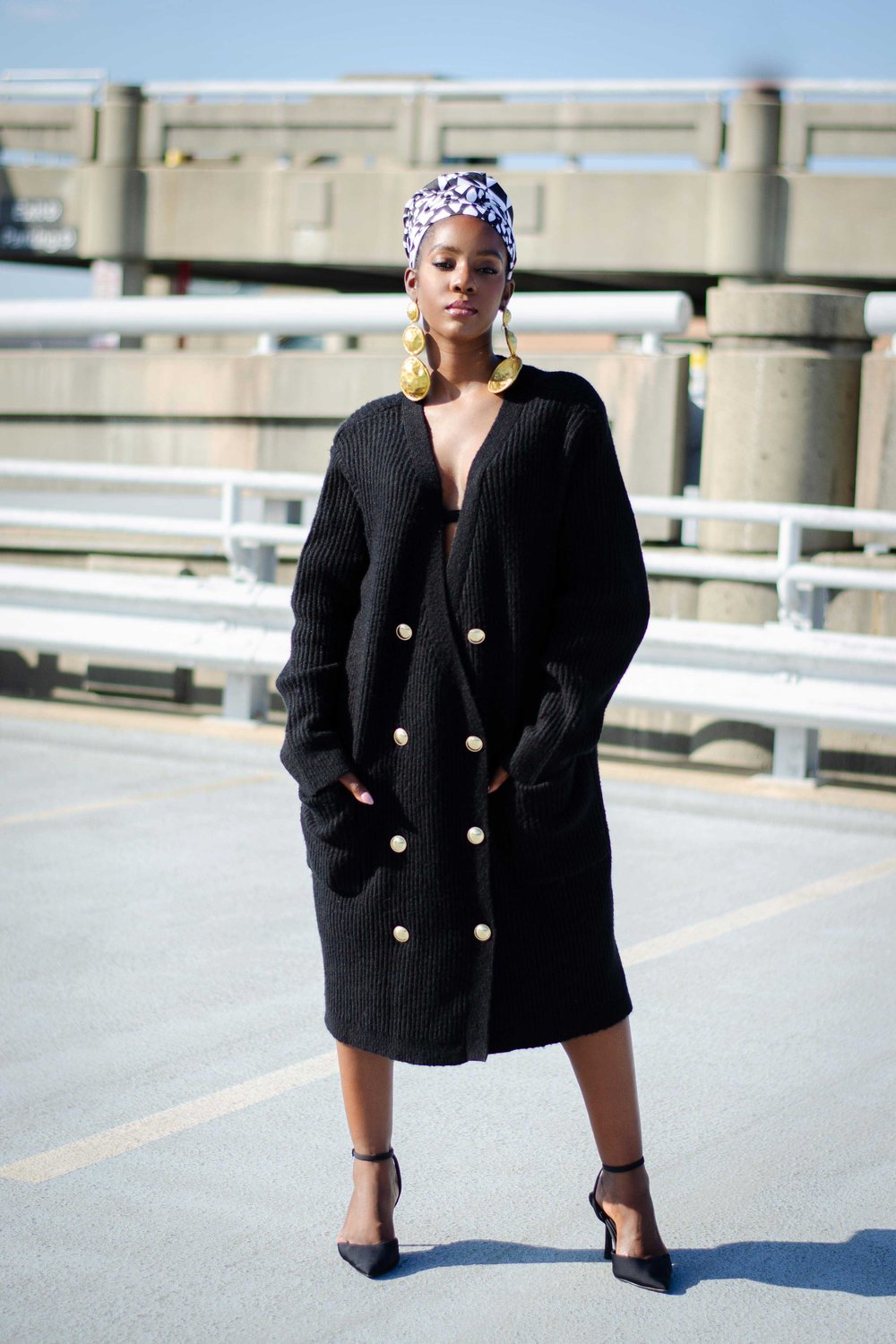 Image of Modern Yolande Double Breasted Sweater Dress