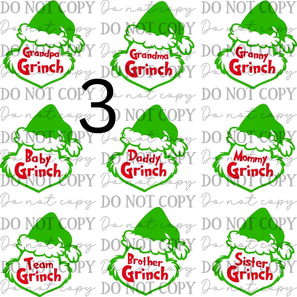 Image of Mini Grinch UV DTF Decal Sheets for Tumbler Keychains – 3 Sets To Choose From