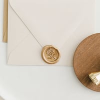Image 2 of brass wax seal set - peony