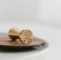 Image 3 of brass wax seal set - peony