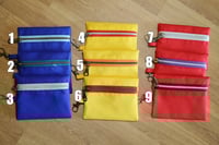 Image 1 of Solid Penny Pouches - Blue, Yellow & Red