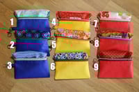 Image 2 of Solid Penny Pouches - Blue, Yellow & Red