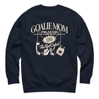 Image 1 of Goalie Mom Prayer Group Pocket Logo Crewneck (Dark Colors)