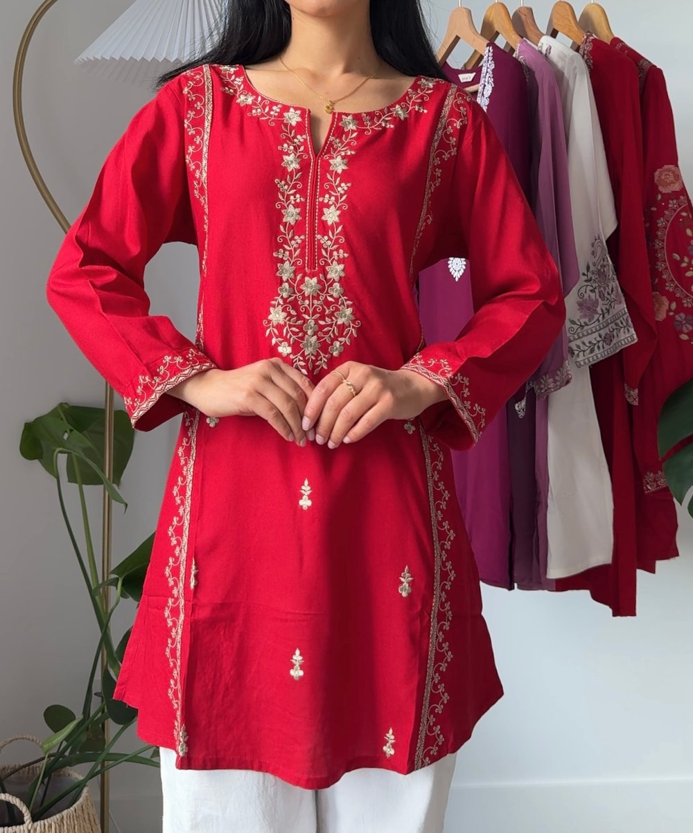 Image of Blooming Red Kurti