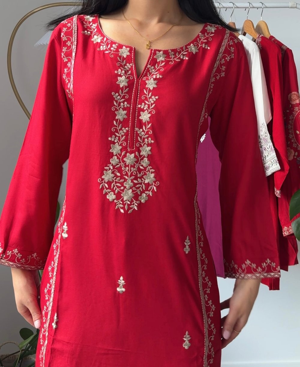 Image of Blooming Red Kurti