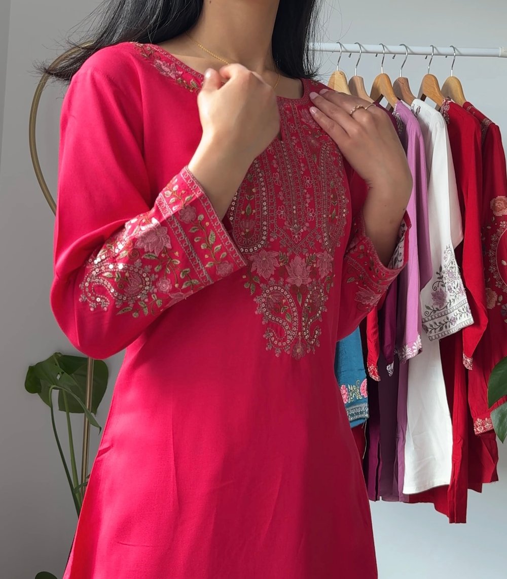 Image of Raani pink  Kurti