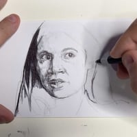 Image 3 of Alexandria Ocasio-Cortez | 4x6 | Original Ink Drawing