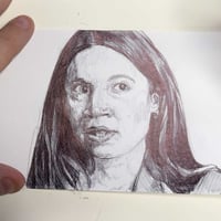 Image 5 of Alexandria Ocasio-Cortez | 4x6 | Original Ink Drawing