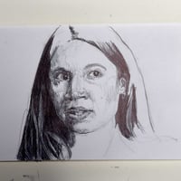 Image 4 of Alexandria Ocasio-Cortez | 4x6 | Original Ink Drawing