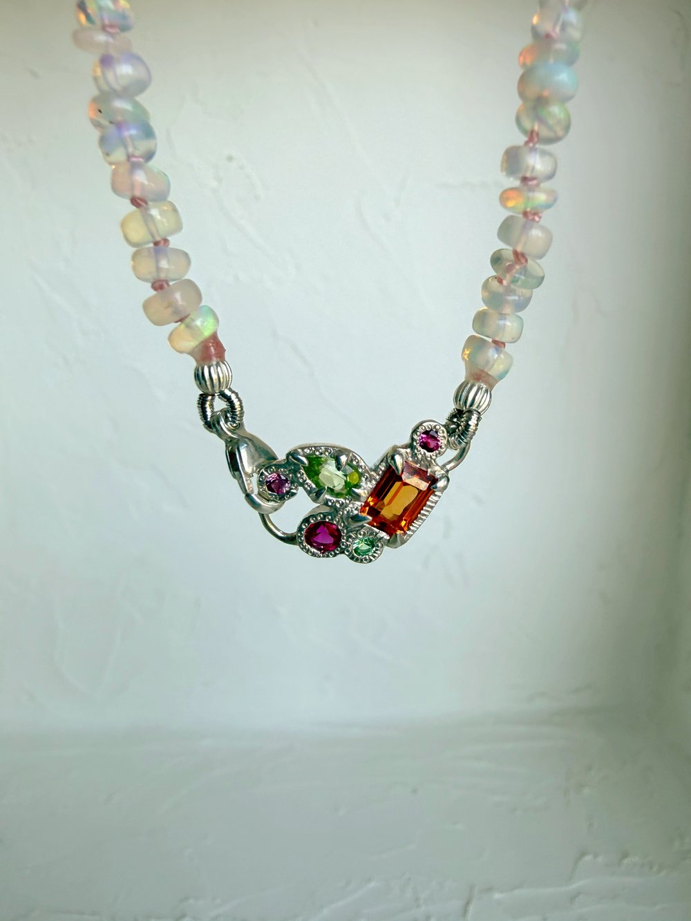 Image of Ethiopian Opal Strand w/ Gemstone Pendant