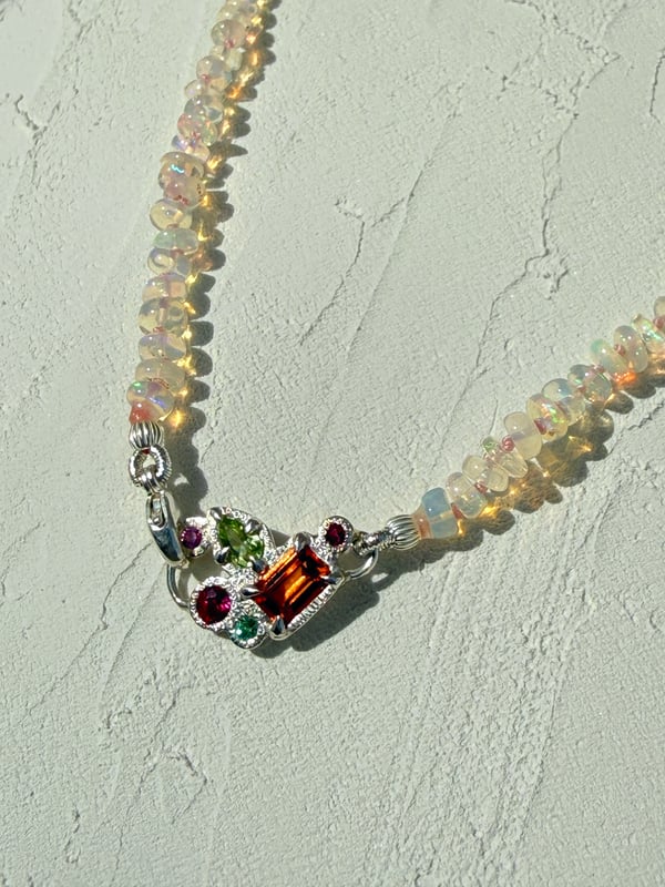 Image of Ethiopian Opal Strand w/ Gemstone Pendant