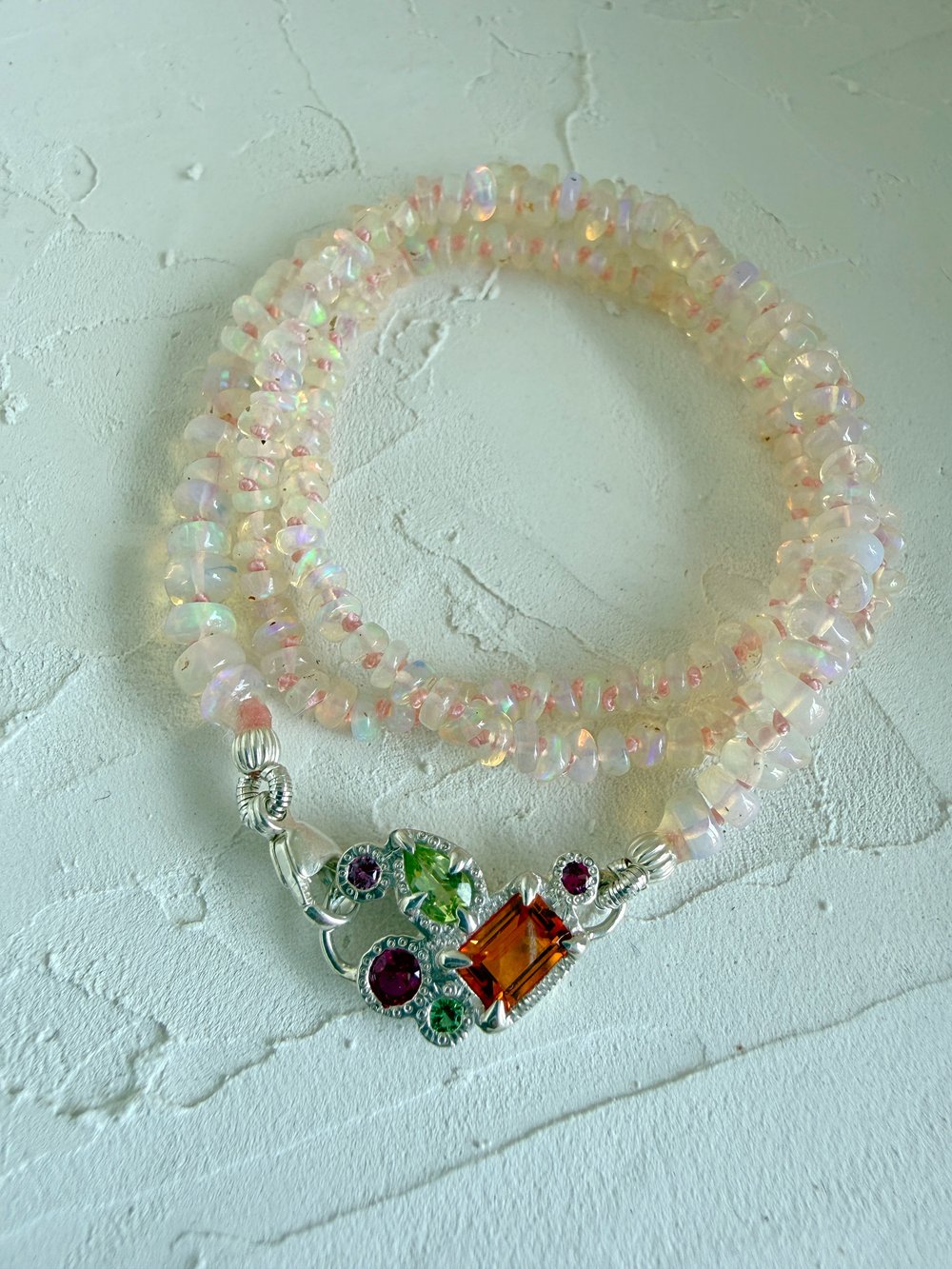Image of Ethiopian Opal Strand w/ Gemstone Pendant