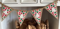Image 2 of #26 Rustic Christmas Bunting Hot Pink and Green - 10 Flags