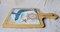 Image 5 of Eco-Friendly Bamboo and Ceramic Trivet with Blue Whale Design – Coastal Home Decor