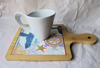 Image 6 of Eco-Friendly Bamboo and Ceramic Trivet with Blue Whale Design – Coastal Home Decor