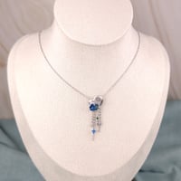 Image 5 of Compassionate heart Bahá'í 9 pointed star stone sterling silver necklace