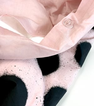 Image of Dusty Rose / Black Polka Duvet Cover