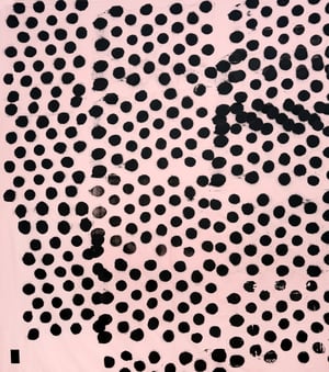 Image of Dusty Rose / Black Polka Duvet Cover