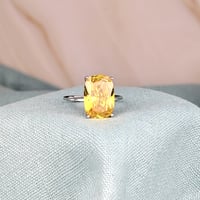 Image 1 of Illumine yellow Topaz Baha'i Ringstone symbol sterling silver ring