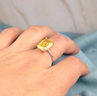 Image 4 of Illumine yellow Topaz Baha'i Ringstone symbol sterling silver ring