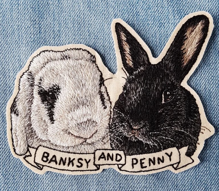 [FOR DRESDEN] Custom Embroidered Double Pet Portrait Patch