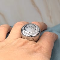 Image 3 of Halo Bahá’í signet ring with the Ringstone symbol - Stainless Steel