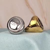 Image 1 of Halo Bahá’í signet ring with the Ringstone symbol - Stainless Steel