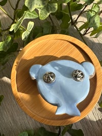 Image 2 of  Bear in a blue headscarf pin