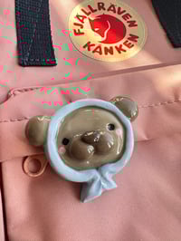 Image 4 of  Bear in a blue headscarf pin