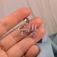 Image 2 of Yá Bahá’u’l-Abhá Greatest Name Bahá'í sterling silver pendant