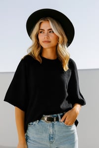 Image 3 of Short Sleeve Relaxed Sweater Top