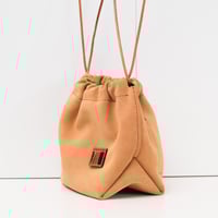 Image 4 of Scrunchy Suede Sling in muted butter
