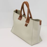 Image 2 of Slouchy 3-panel Tote in pebbled mint