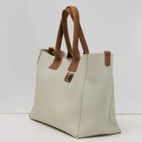 Image 5 of Slouchy 3-panel Tote in pebbled mint