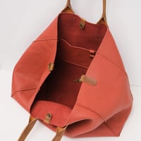 Image 7 of Slouchy 3-panel Tote in warm red orange